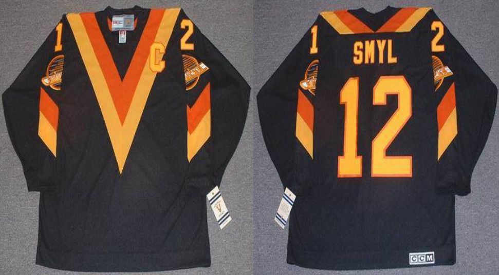 2019 Men Vancouver Canucks #12 Smyl Black CCM NHL jerseys->vancouver canucks->NHL Jersey